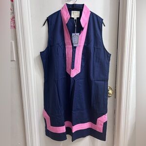 Sail to Sable Navy Linen Sleeveless Mini Dress